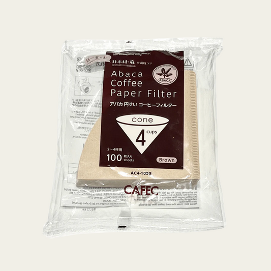 CAFEC ABACA CONE-SHAPED PAPER FILTER (CUP 4) - Brown