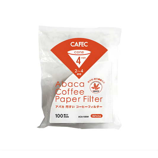 CAFEC ABACA CONE-SHAPED PAPER FILTER (CUP 4) - White